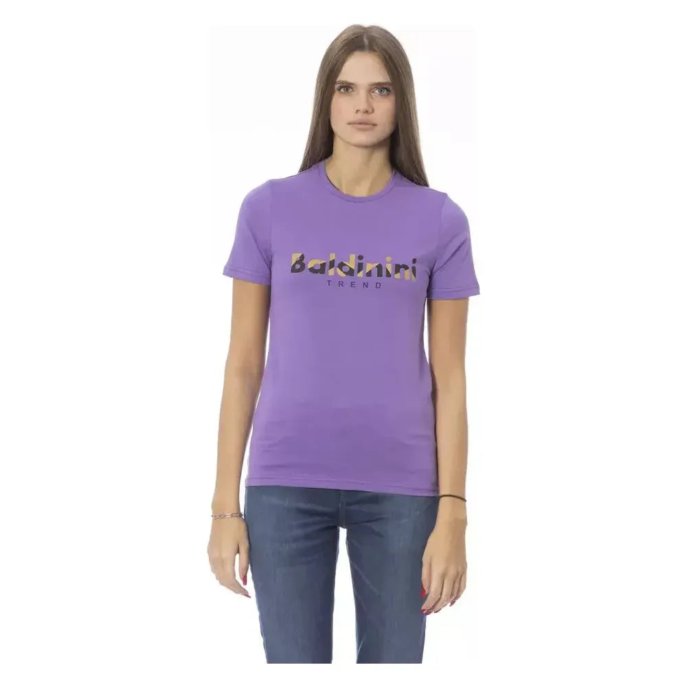 Baldinini Trend Purple Cotton Women T-Shirt BA-23909-S