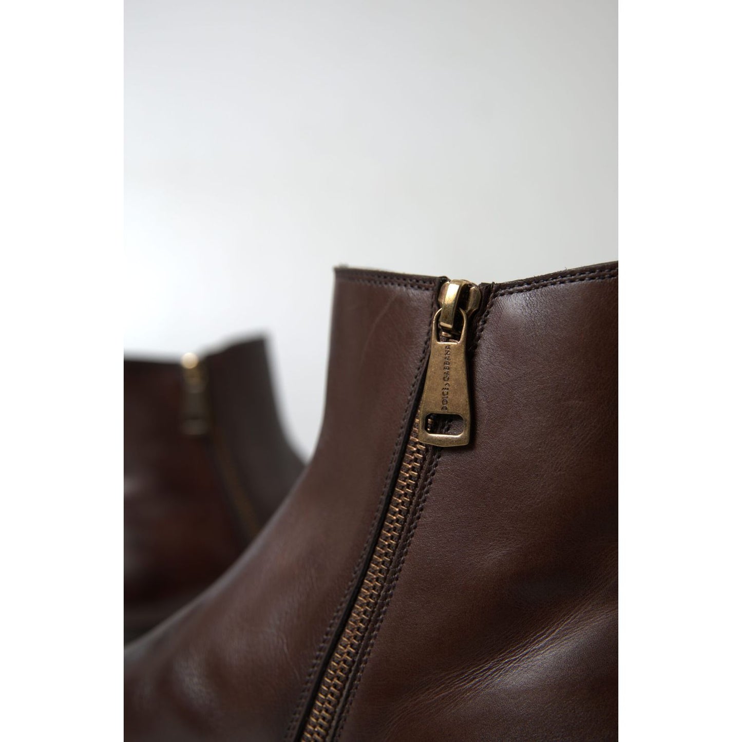 Dolce & Gabbana Brown Leather Chelsea Mens Boots Shoes