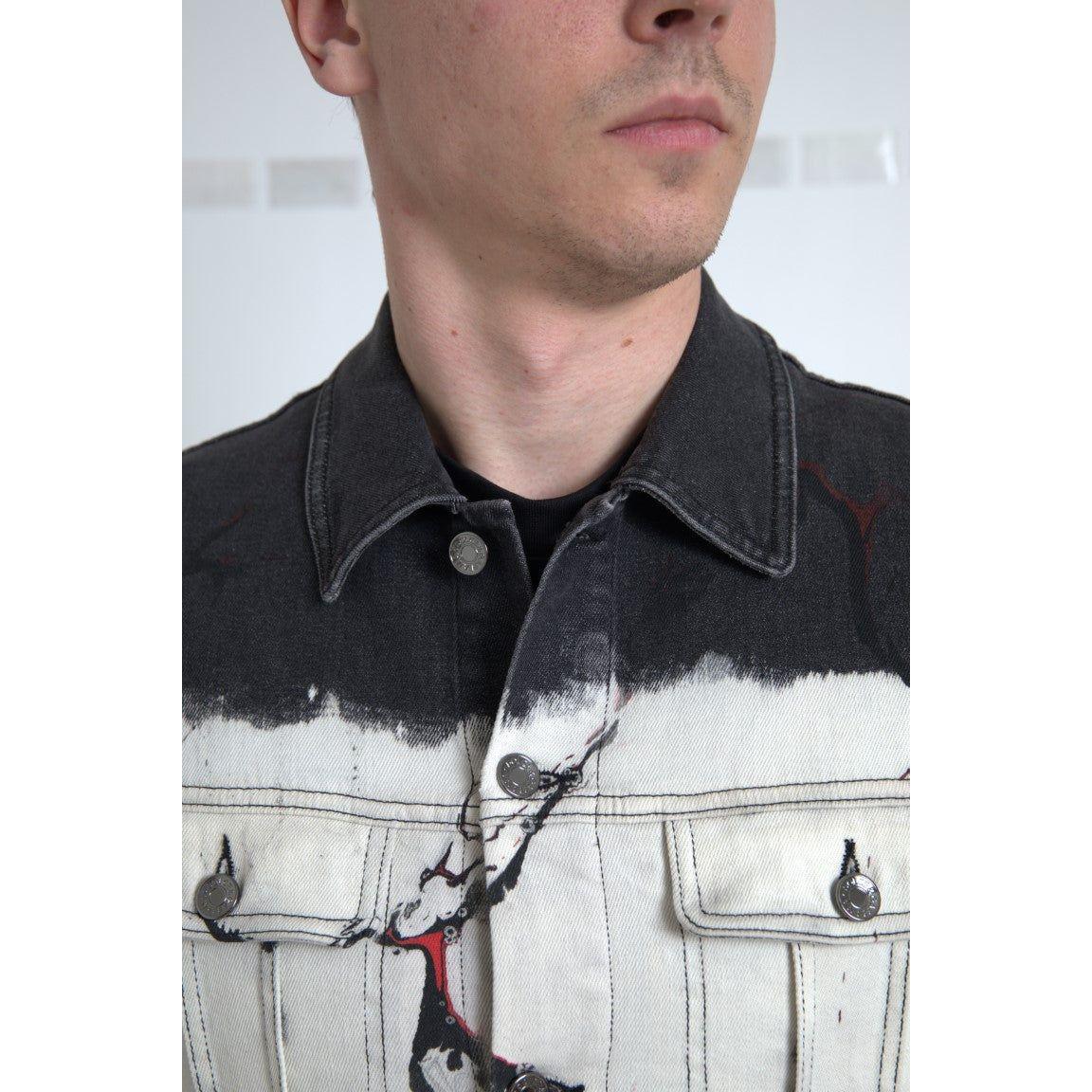 جاكيت جينز مطاطي من القطن متعدد الألوان من دولتشي آند غابانا