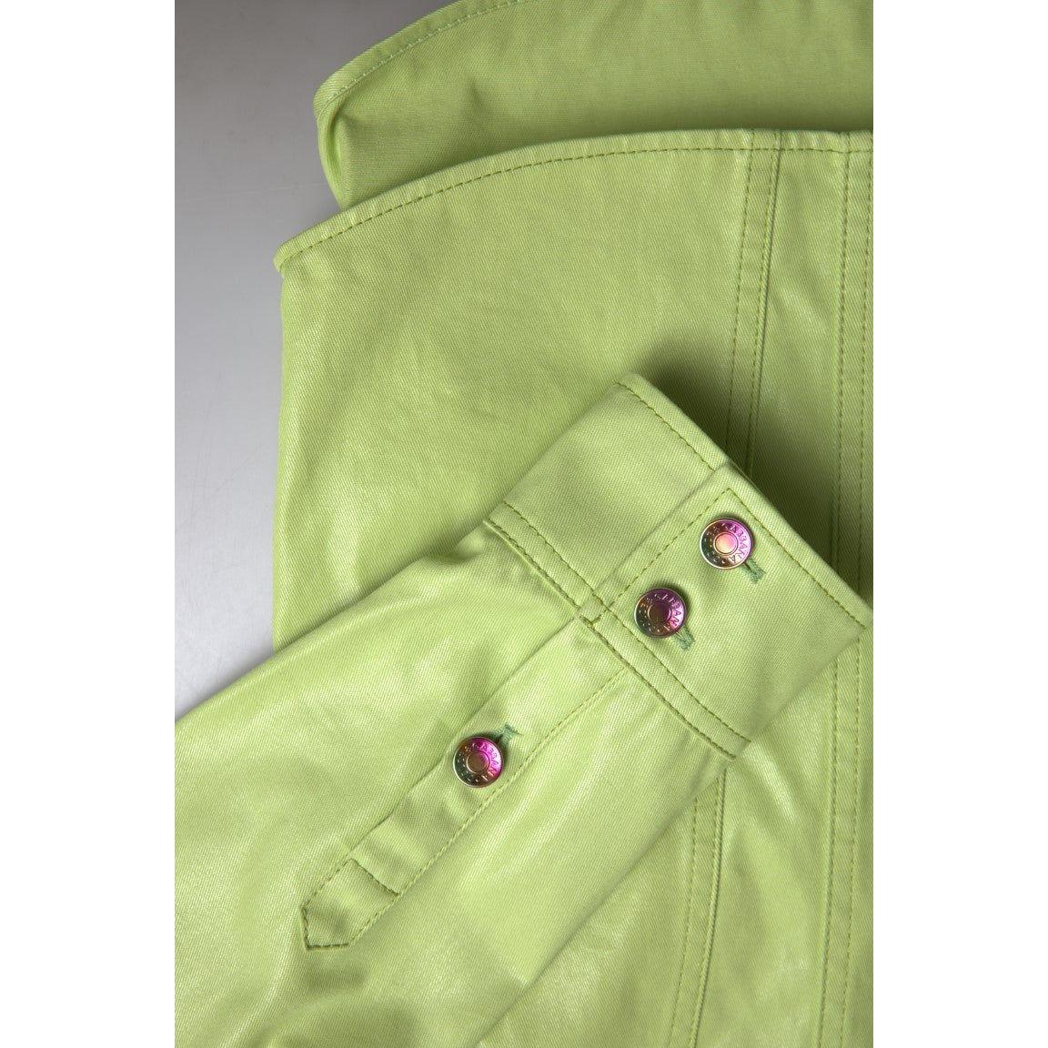 Dolce & Gabbana Green Cotton Collared Button Down Shirt TSH84181-41