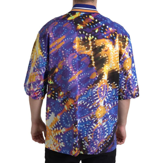 Dolce & Gabbana Luminaire Print Cotton Polo Top Men Shirt TSH84184-44