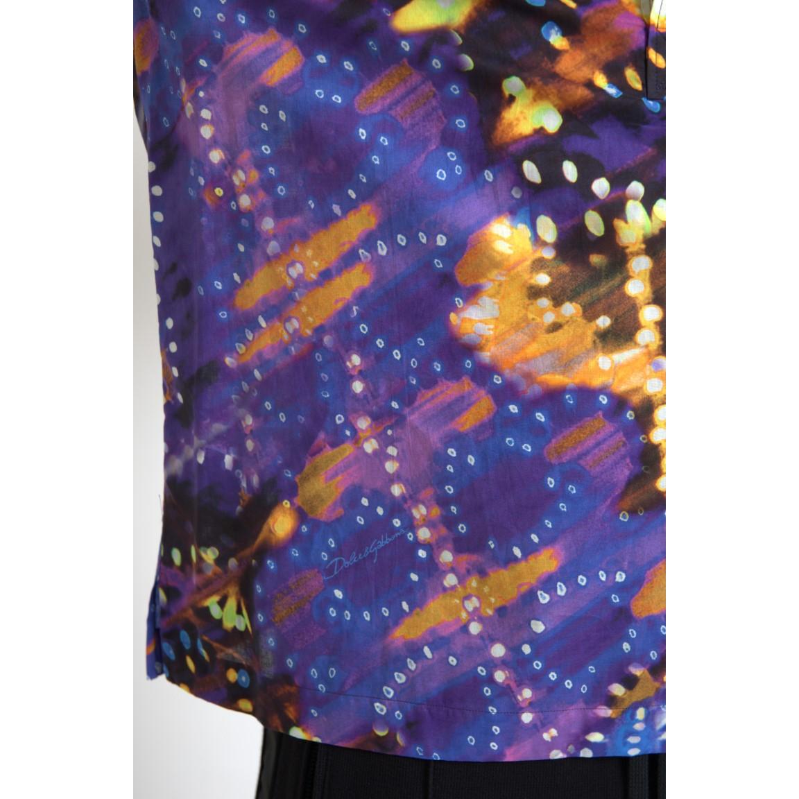 قميص بولو قطني متعدد الألوان مع تفاصيل الشعار من دولتشي آند غابانا