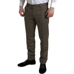 Dolce & Gabbana Brown Wool Dress Skinny Men Trouser Pants PAN74842-48