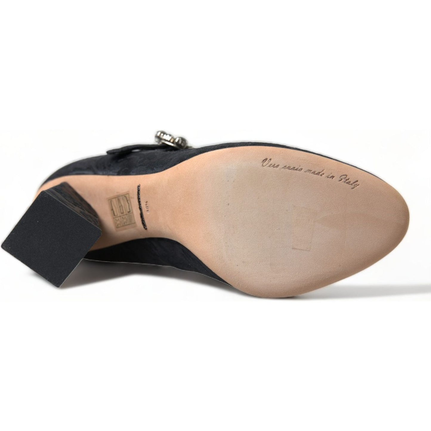 Dolce & Gabbana Black Brocade Mary Janes Heels Pumps Shoes