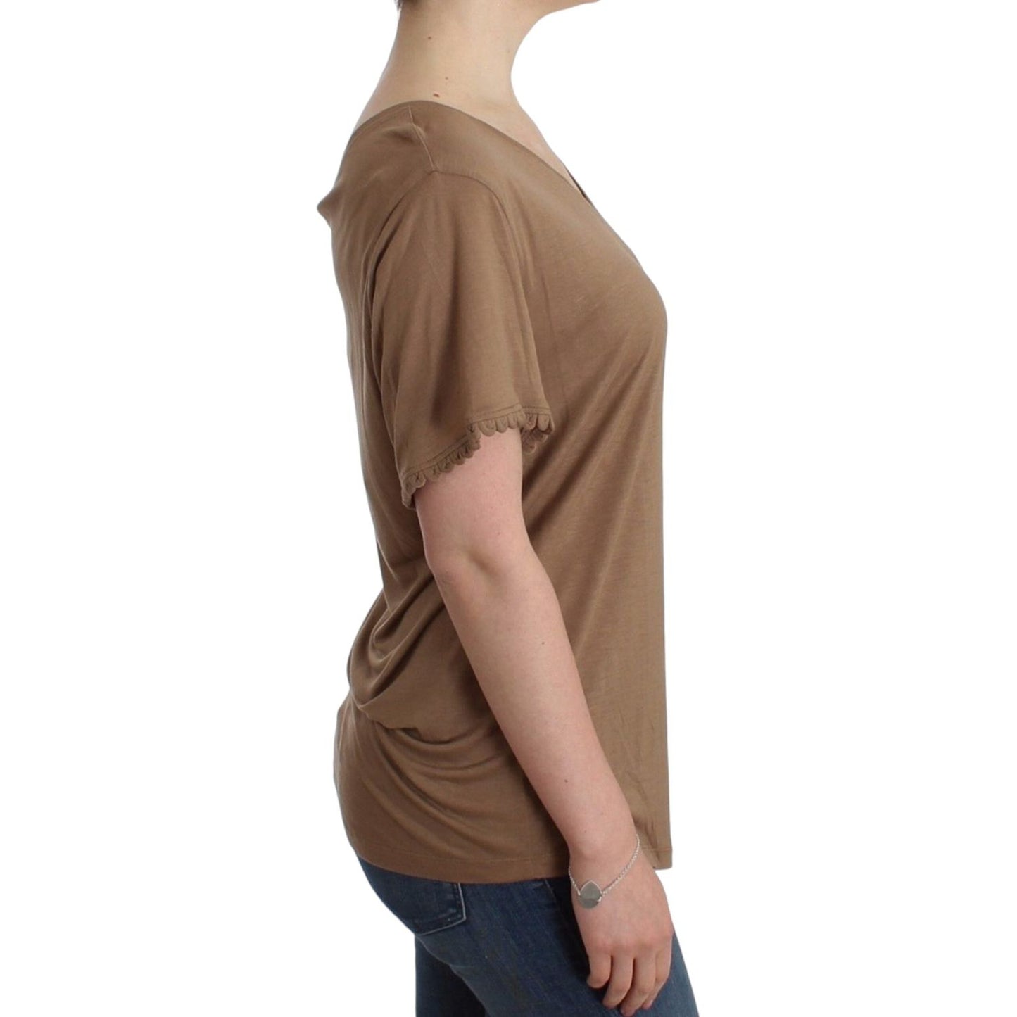 John Galliano Brown shortsleeved top