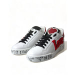 Dolce & Gabbana White Love Patch Portofino Classic Sneakers Shoes