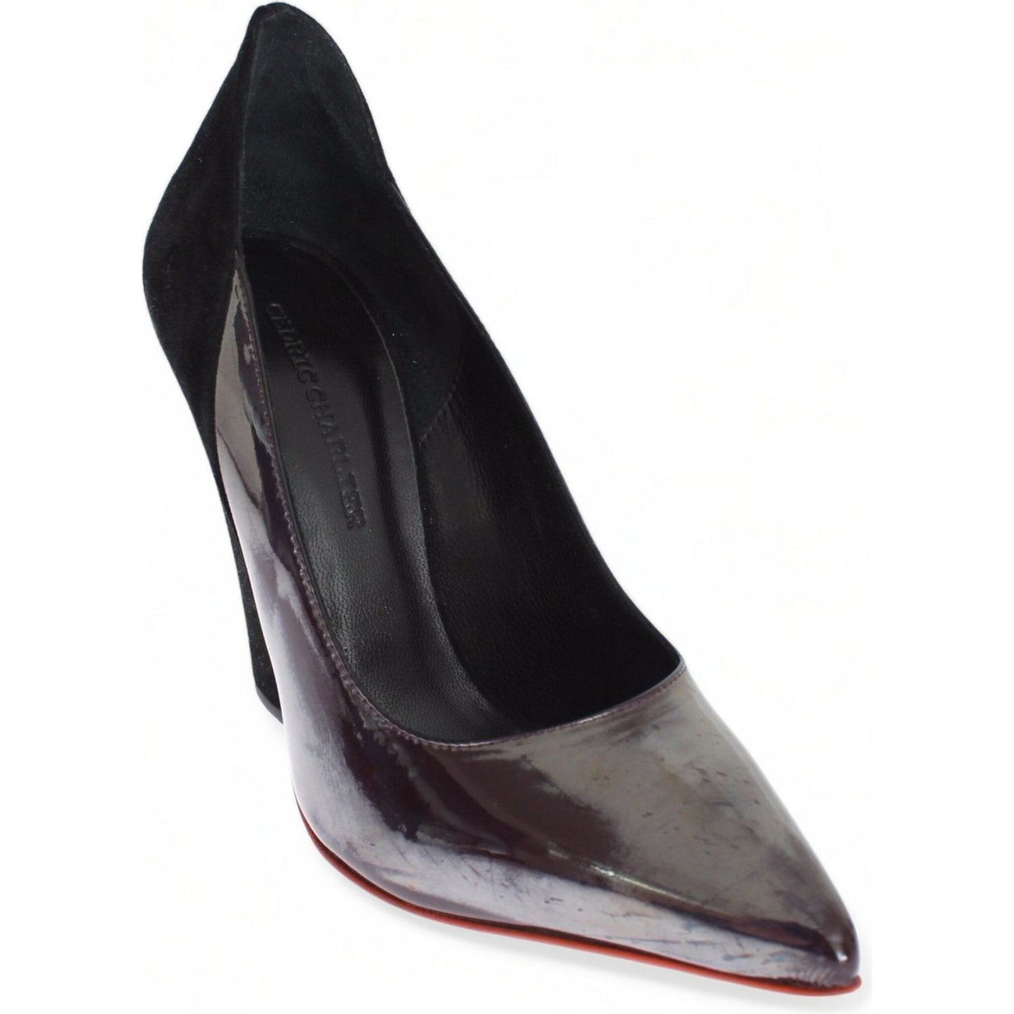 Cédric Charlier Gray Black Leather Suede Heels Pumps Shoes
