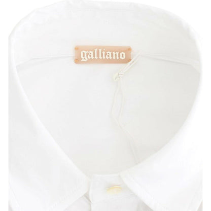 John Galliano White Cotton Shirt Top