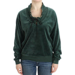 Cavalli Green velvet cotton sweater SIG11974-1