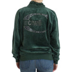 Cavalli Green velvet cotton sweater SIG11974-1