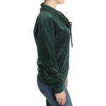 Cavalli Green velvet cotton sweater SIG11974-1