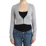 Cavalli Cropped Virgin Wool Cardigan in Chic Gray Cavalli Dark Gray