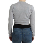 Cavalli Cropped Virgin Wool Cardigan in Chic Gray Cavalli Dark Gray