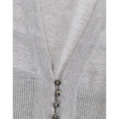Cavalli Gray cropped wool cardigan