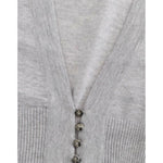 Cavalli Cropped Virgin Wool Cardigan in Chic Gray Cavalli Dark Gray