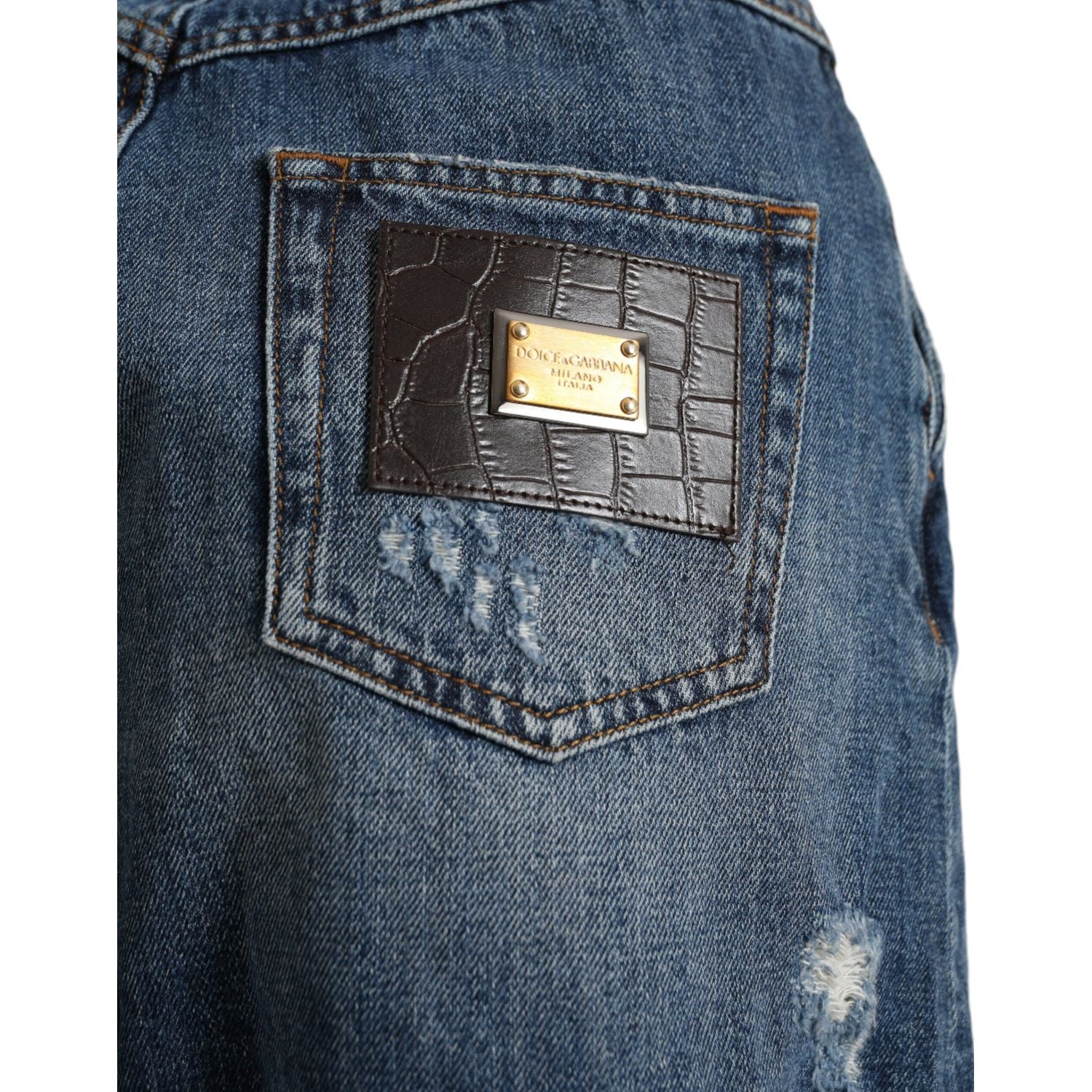 شورت جينز قصير أنيق بخصر مرتفع من دولتشي آند غابانا