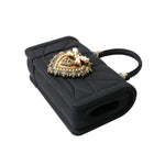 Dolce & Gabbana Black Silicone Devotion Heart Gold Chain Airpods Case