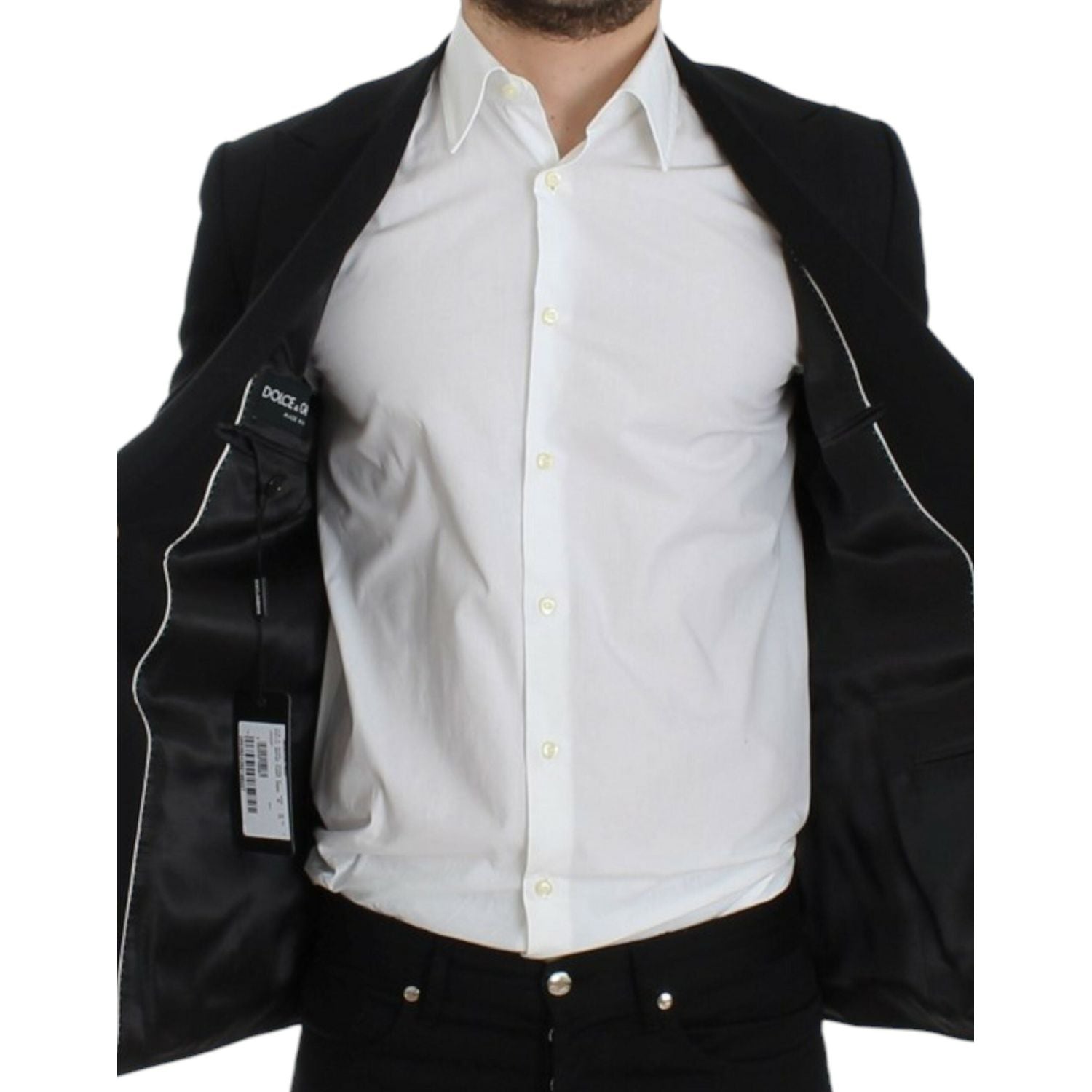 سترة صوفية أنيقة بقصّة Slim Fit باللون الأسود من Dolce &amp; Gabbana