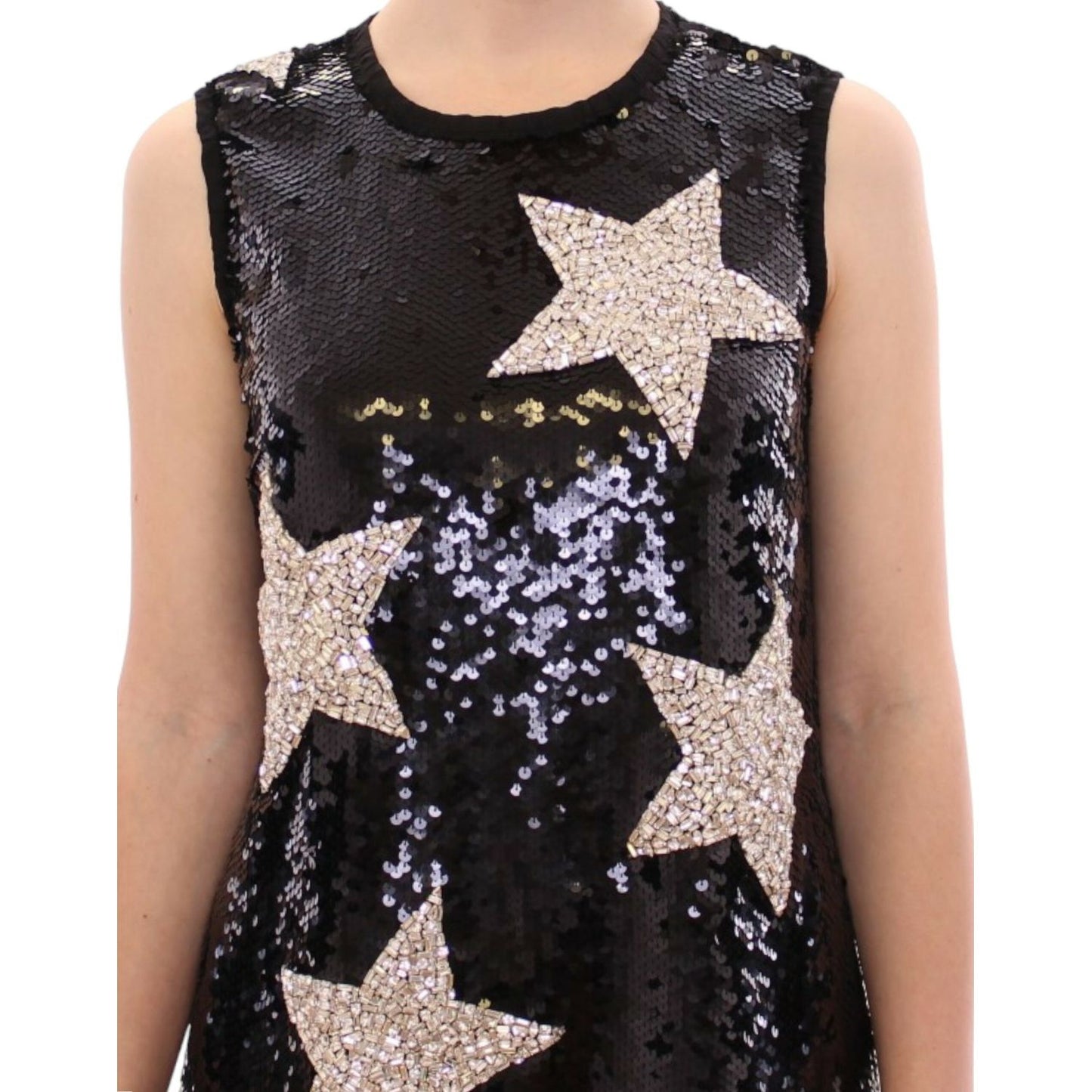 Dolce & Gabbana Masterpiece black crystal swarovski stars sheath dress