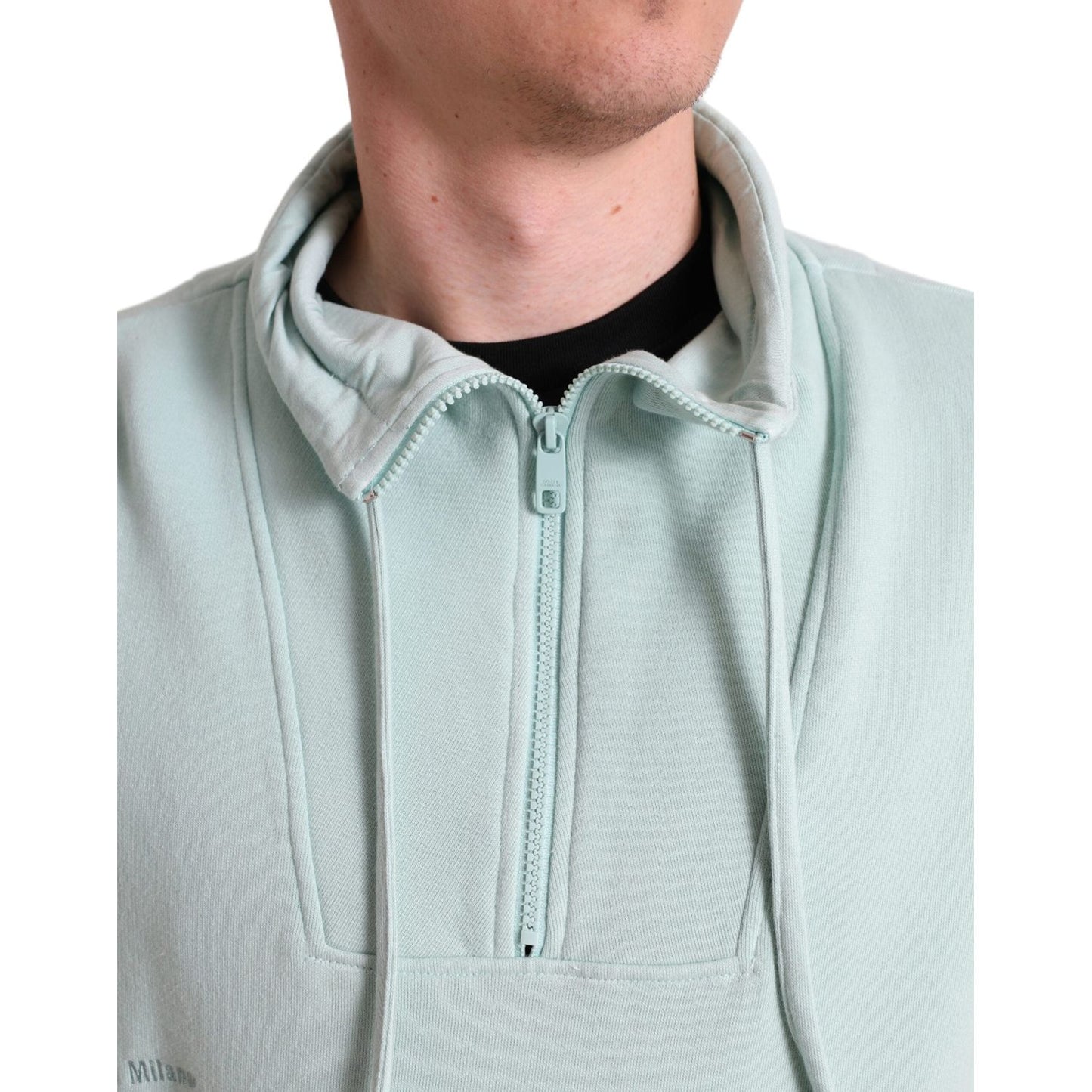 Dolce & Gabbana Mint Green Cotton Pockets Pullover Sweater TSH84734-50