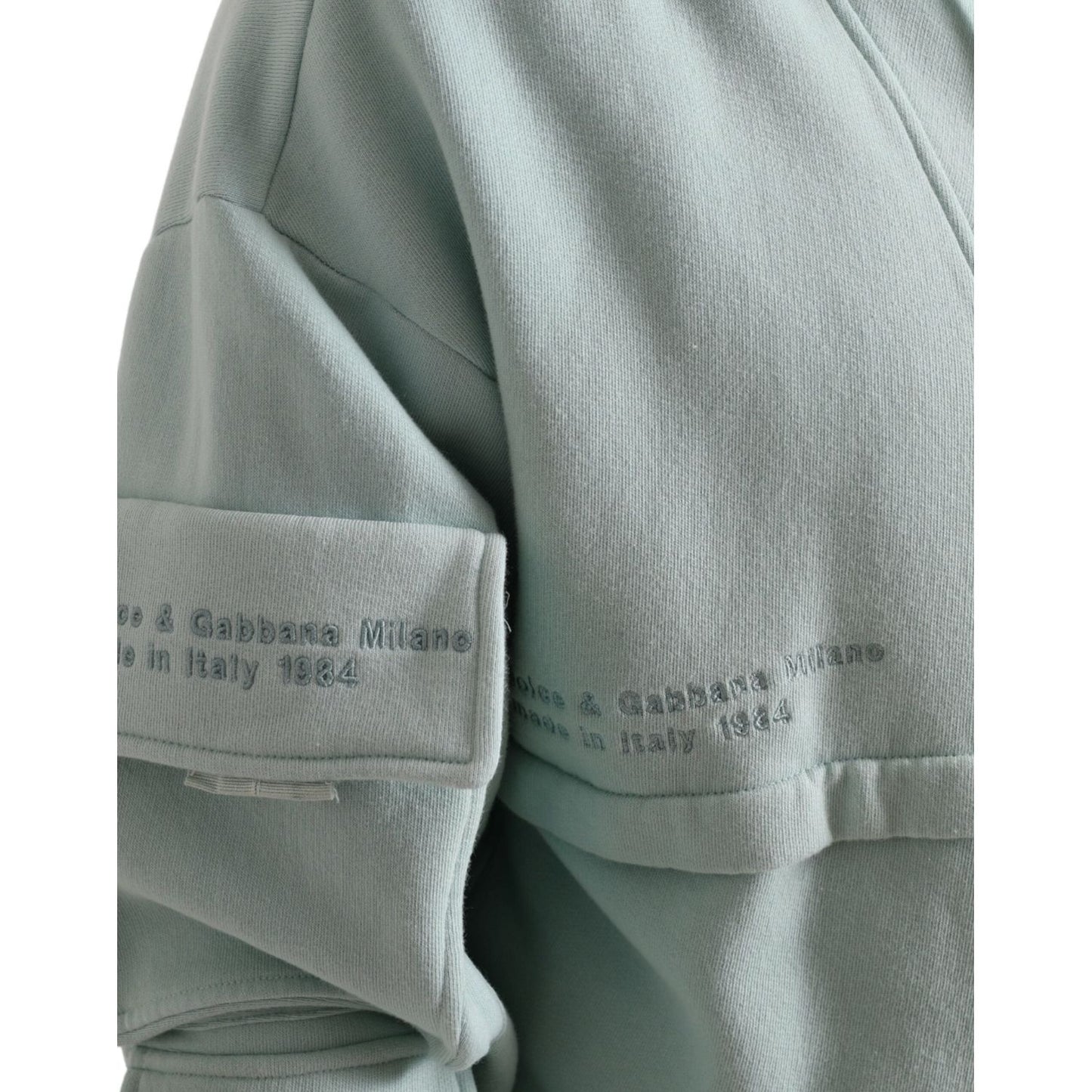 Dolce & Gabbana Mint Green Cotton Pockets Pullover Sweater TSH84734-50
