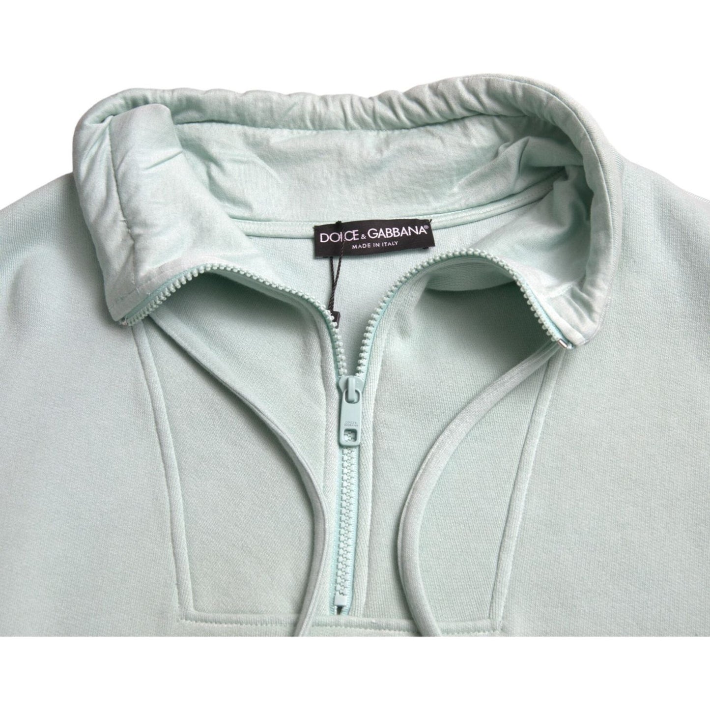 Dolce & Gabbana Mint Green Cotton Pockets Pullover Sweater TSH84734-50