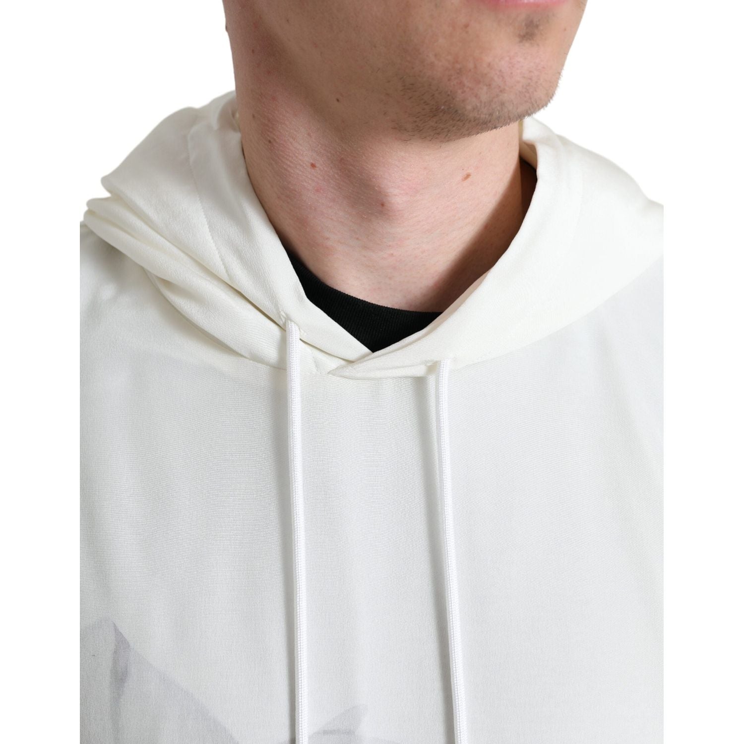 优雅花朵丝绸连帽套头衫