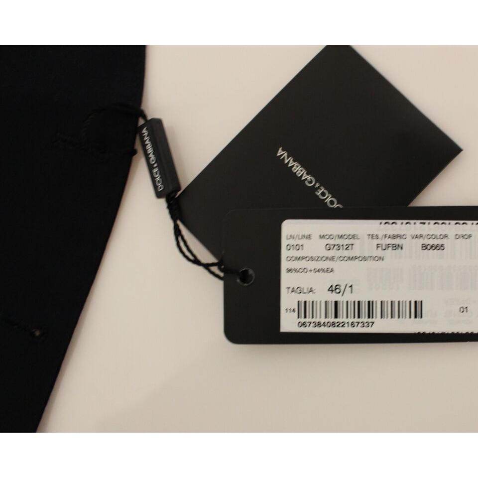 优雅蓝色棉质弹力连衣裙背心