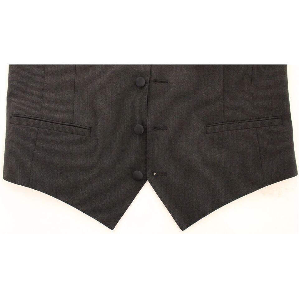 优雅灰色羊毛弹力连衣裙背心