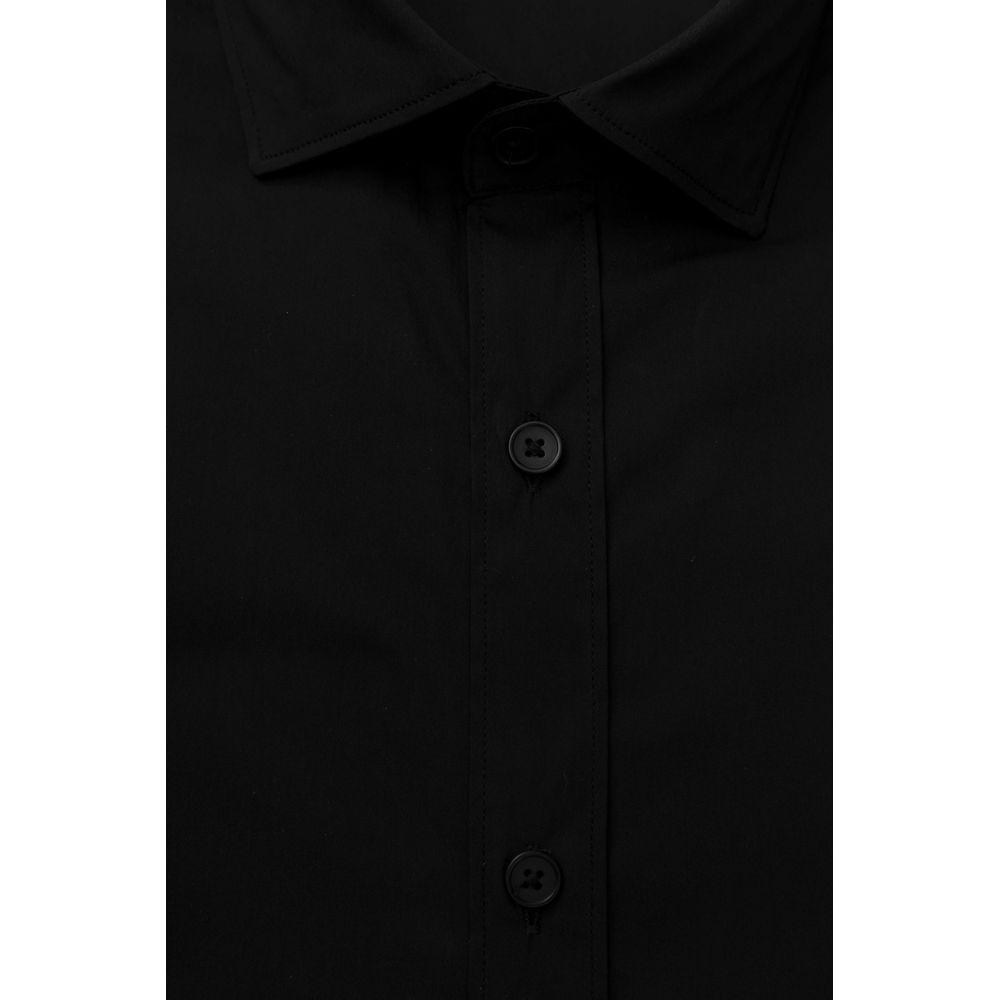Bagutta Black Cotton Men Slim Shirt