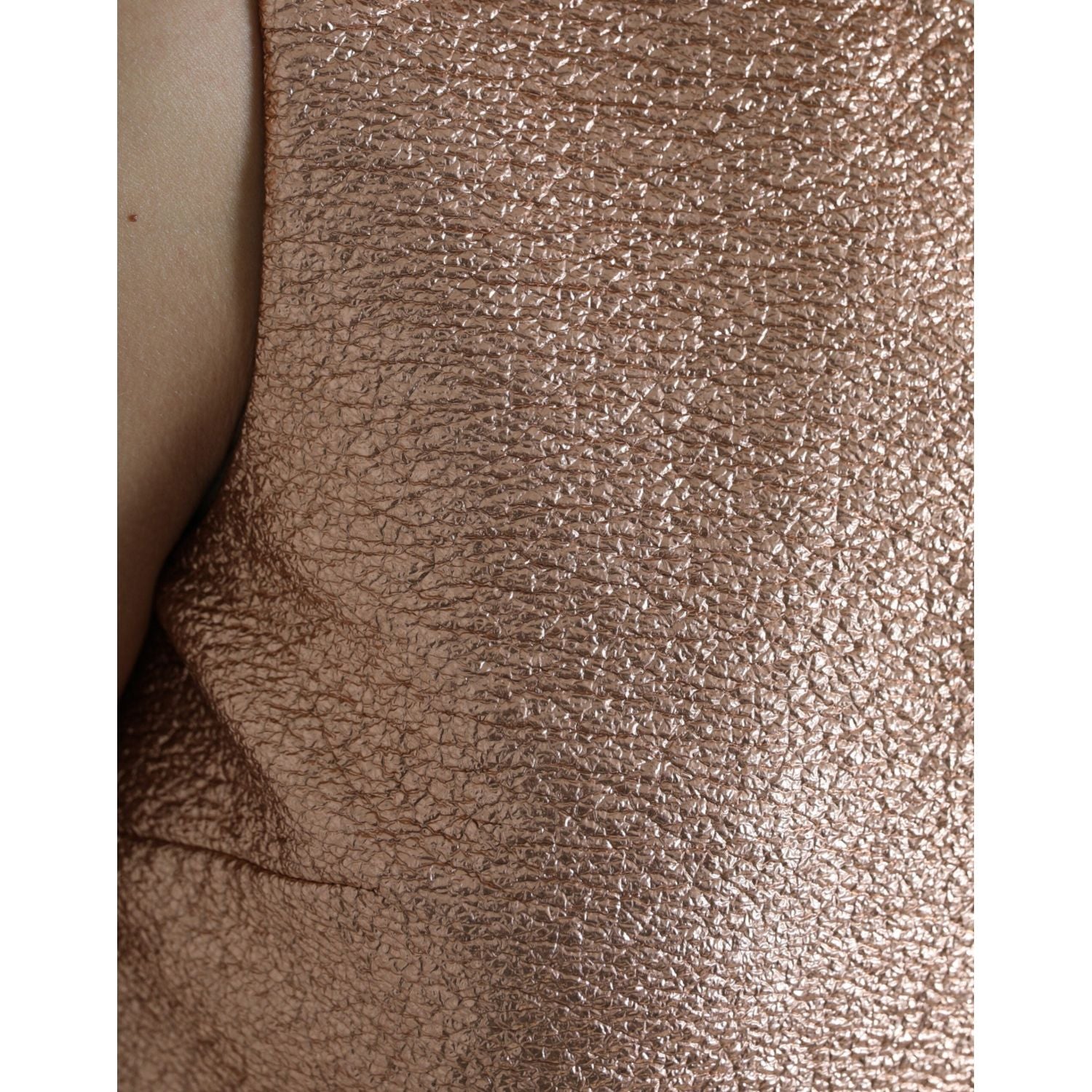 优雅粉色金属直筒迷你连衣裙