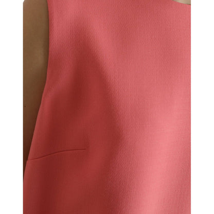 Dolce & Gabbana Pink Virgin Wool Sleeveless Mini Dress