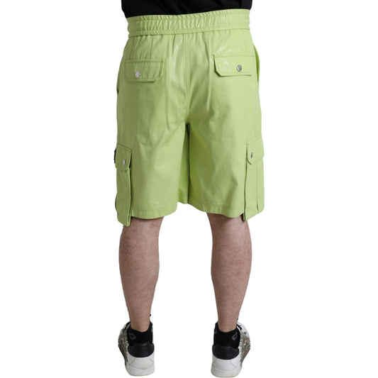 Dolce & Gabbana Light Green Cotton Men Cargo Bermuda Shorts PAN74874-50