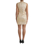 Dolce & Gabbana Metallic Floral Jacquard A-line Mini Dress