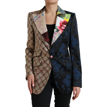 Dolce & Gabbana Multicolor Floral Patchwork Jacquard Jacket