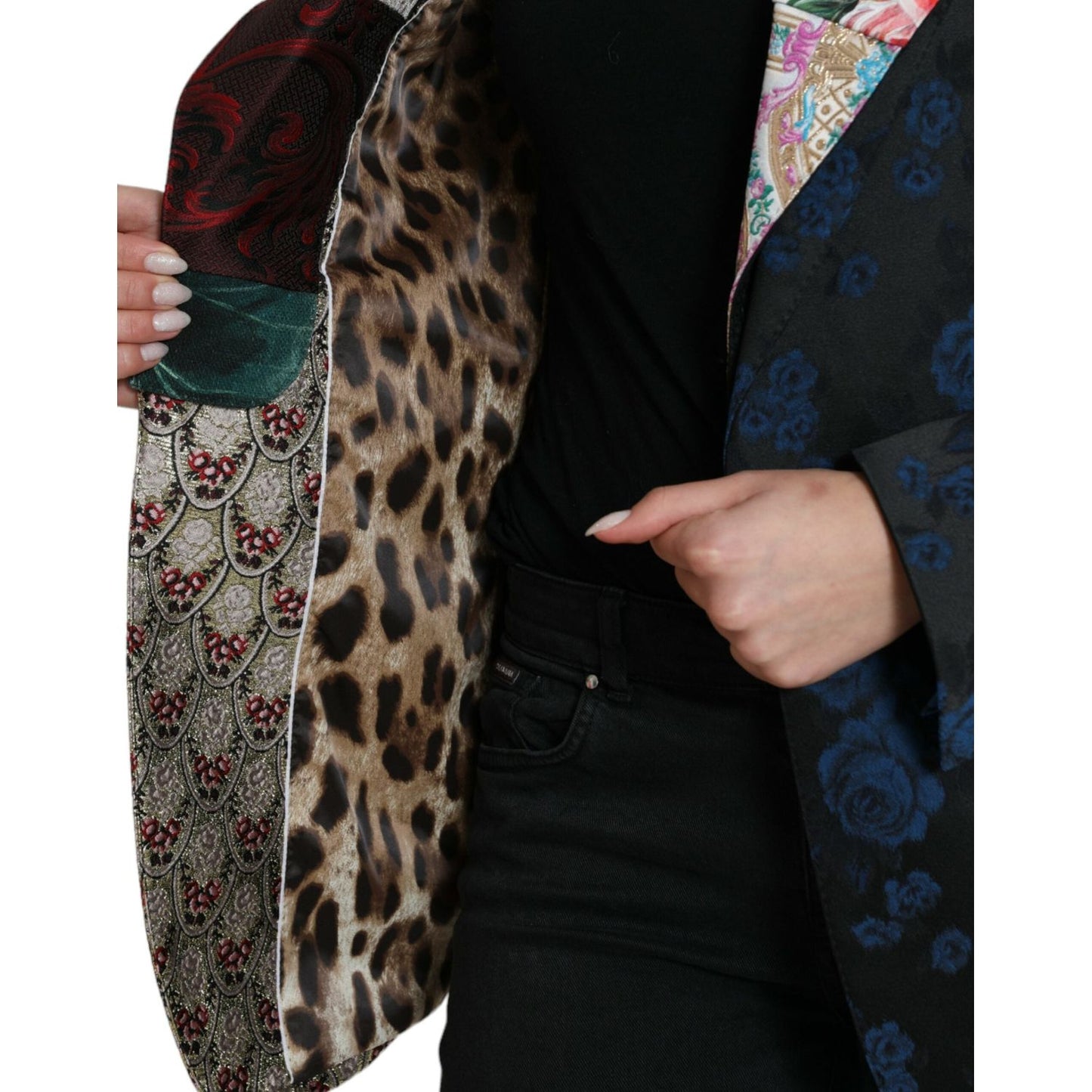 Dolce & Gabbana Multicolor Floral Patchwork Jacquard Jacket