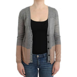 Costume National Elegant Gray Acrylic & Wool Cardigan Costume National Dark Slate Gray