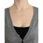 Costume National Elegant Gray Acrylic & Wool Cardigan Costume National Dim Gray