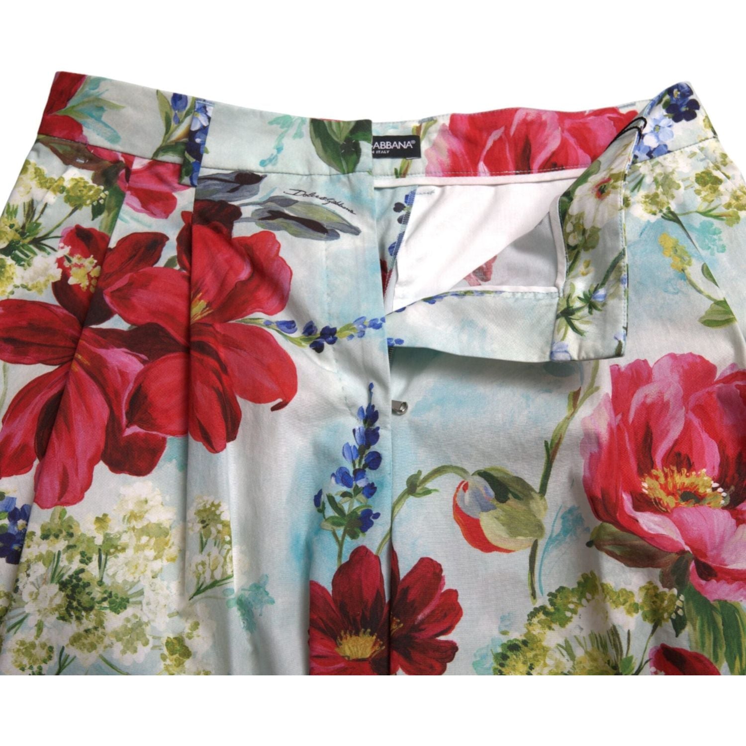 碎花高腰阔腿裤