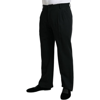 Dolce & Gabbana Black Wool Formal Straight Fit Dress Pants
