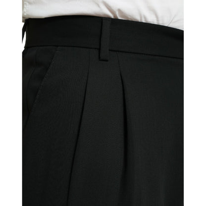 Dolce & Gabbana Black Wool Formal Straight Fit Dress Pants