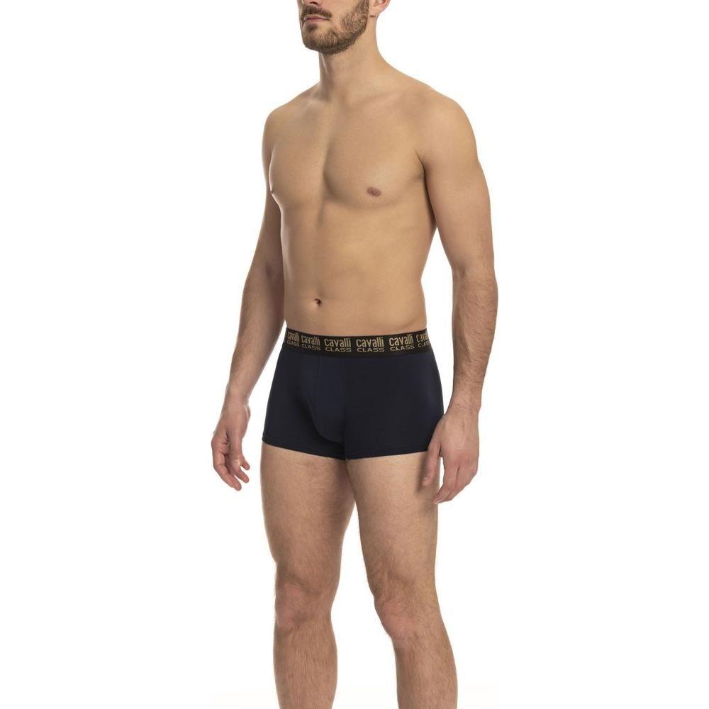 Cavalli Class Blue Cotton Men's Trunk Underwear