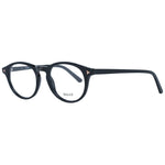 Bally Black Unisex Glasses Frame, round plastic full-rim design with demo lenses in black color, for men and women.