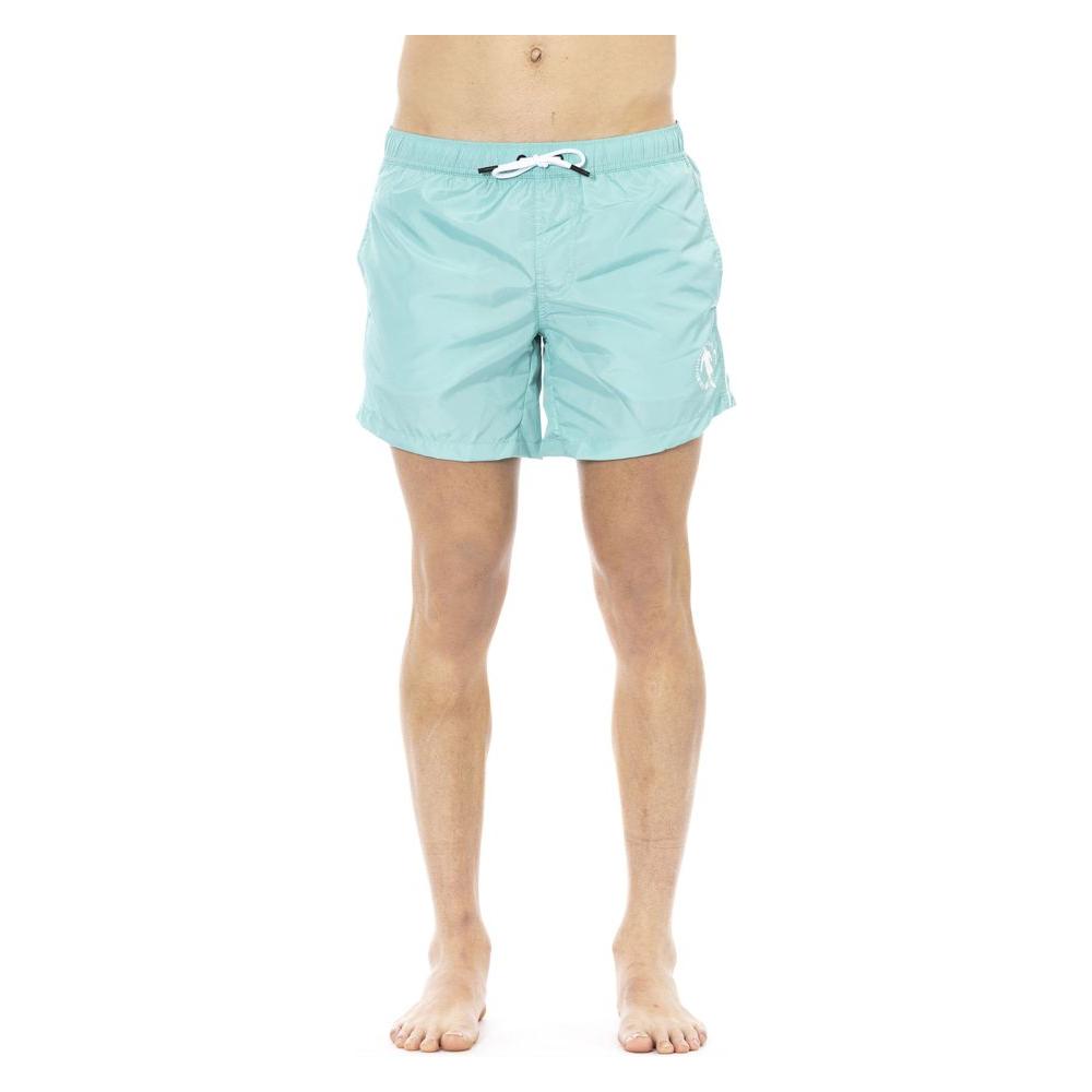 Bikkembergs Light Blue Polyester Men Swim Short BI-22021-S
