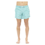 Bikkembergs Light Blue Polyester Men Swim Short BI-22021-S
