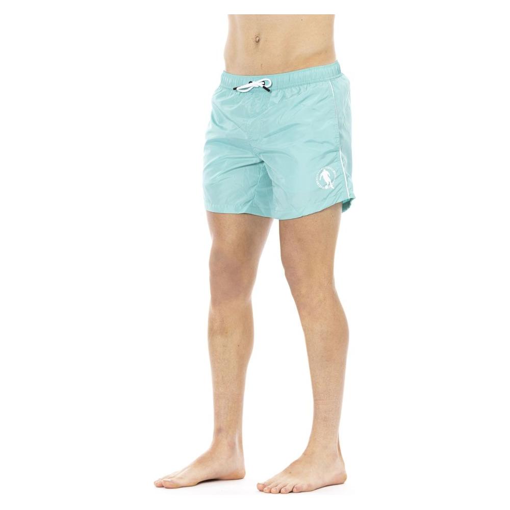 Bikkembergs Light Blue Polyester Men Swim Short BI-22021-S