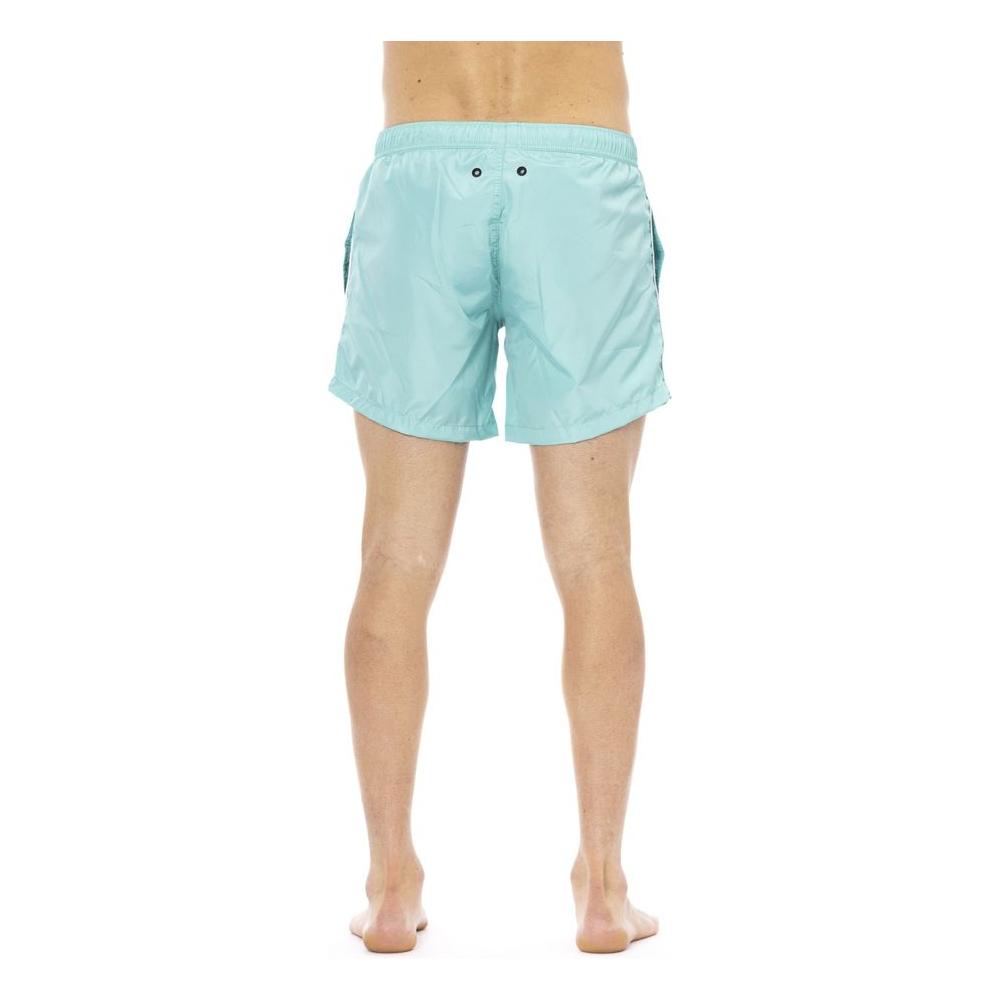 Bikkembergs Light Blue Polyester Men Swim Short BI-22021-S