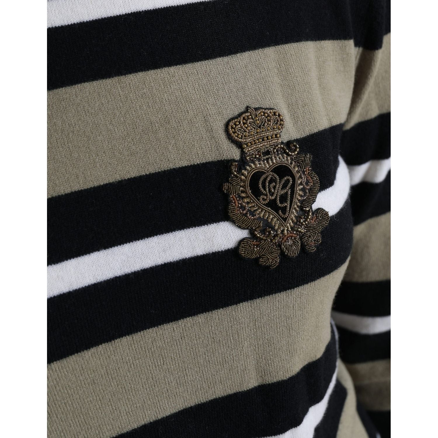 سترة صوفية مخططة متعددة الألوان من دولتشي آند غابانا بياقة مدورة