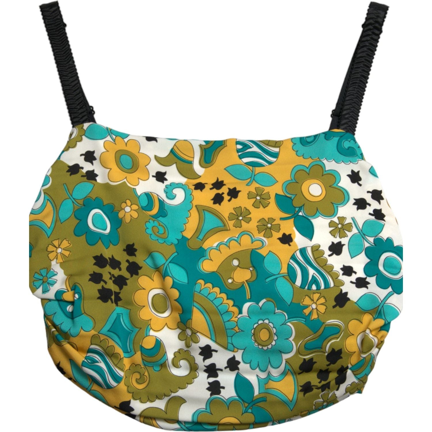 优雅花卉丝绸混纺短款背心