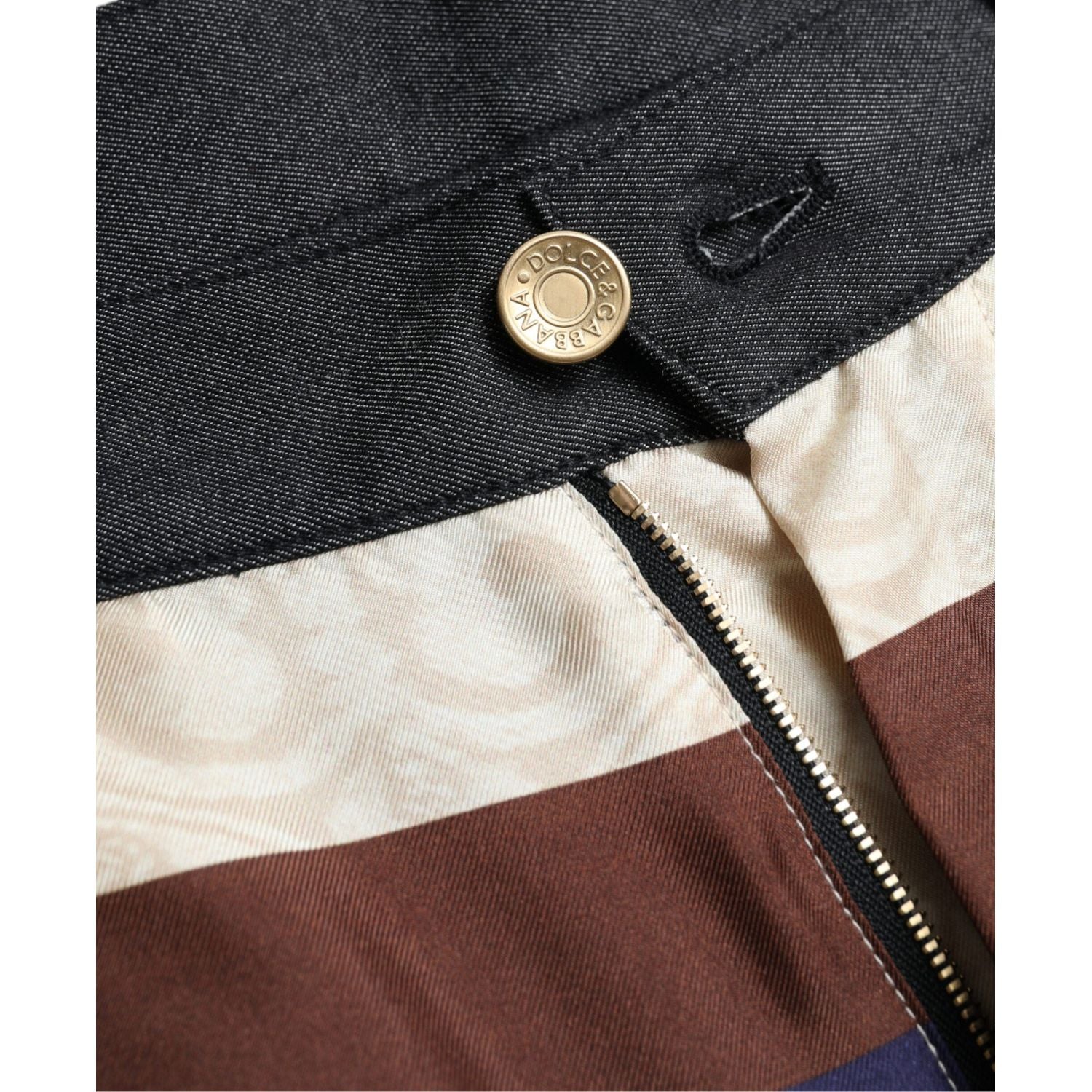 优雅纹章印花真丝紧身裤